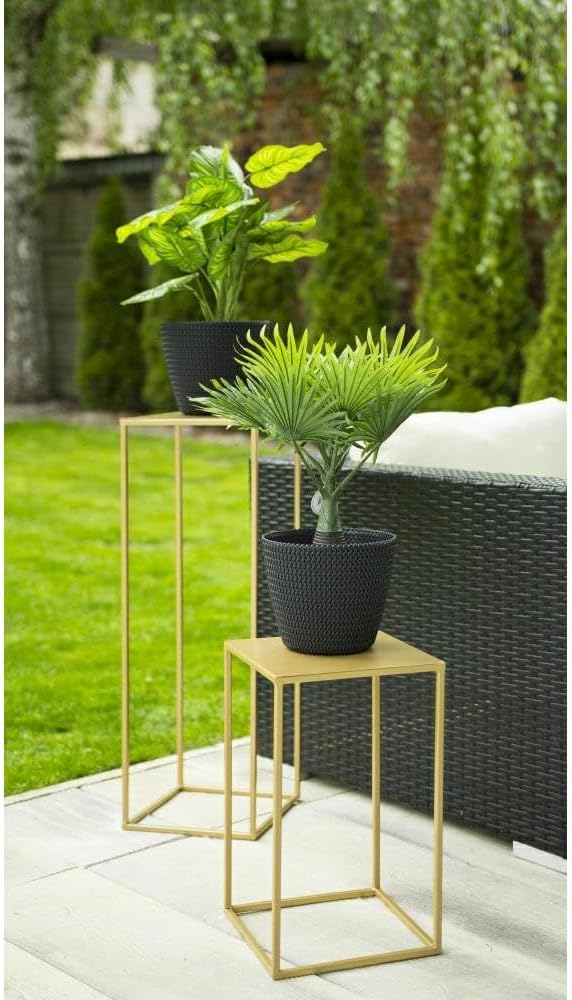 Loft Modern Metall Pflanzenständer Blumenständer 70 cm golden