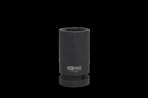 KS Tools 515.1832 1" Sechskant-Kraft-Stecknuss, lang, 32mm 32 mm, 32 mm