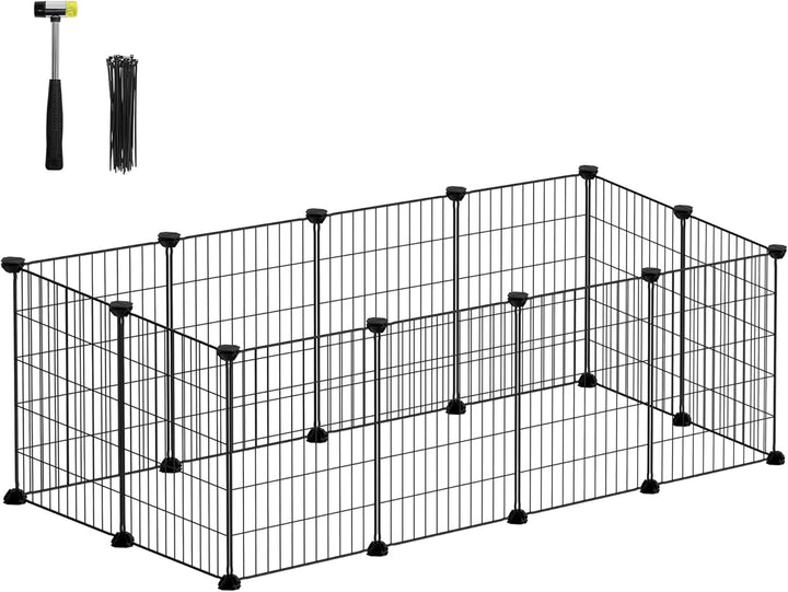 SONGMICS Freilauf, DIY-Kleintiergehege, Kleintierkäfig, Welpenauslauf, Kaninchen, Meerschweinchen, M