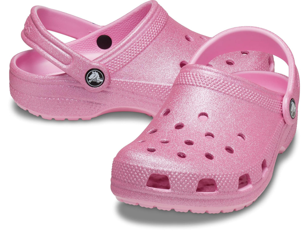 Crocs Unisex Kinder Classic Glitter Clog T, Rosa Tweed Glitzer