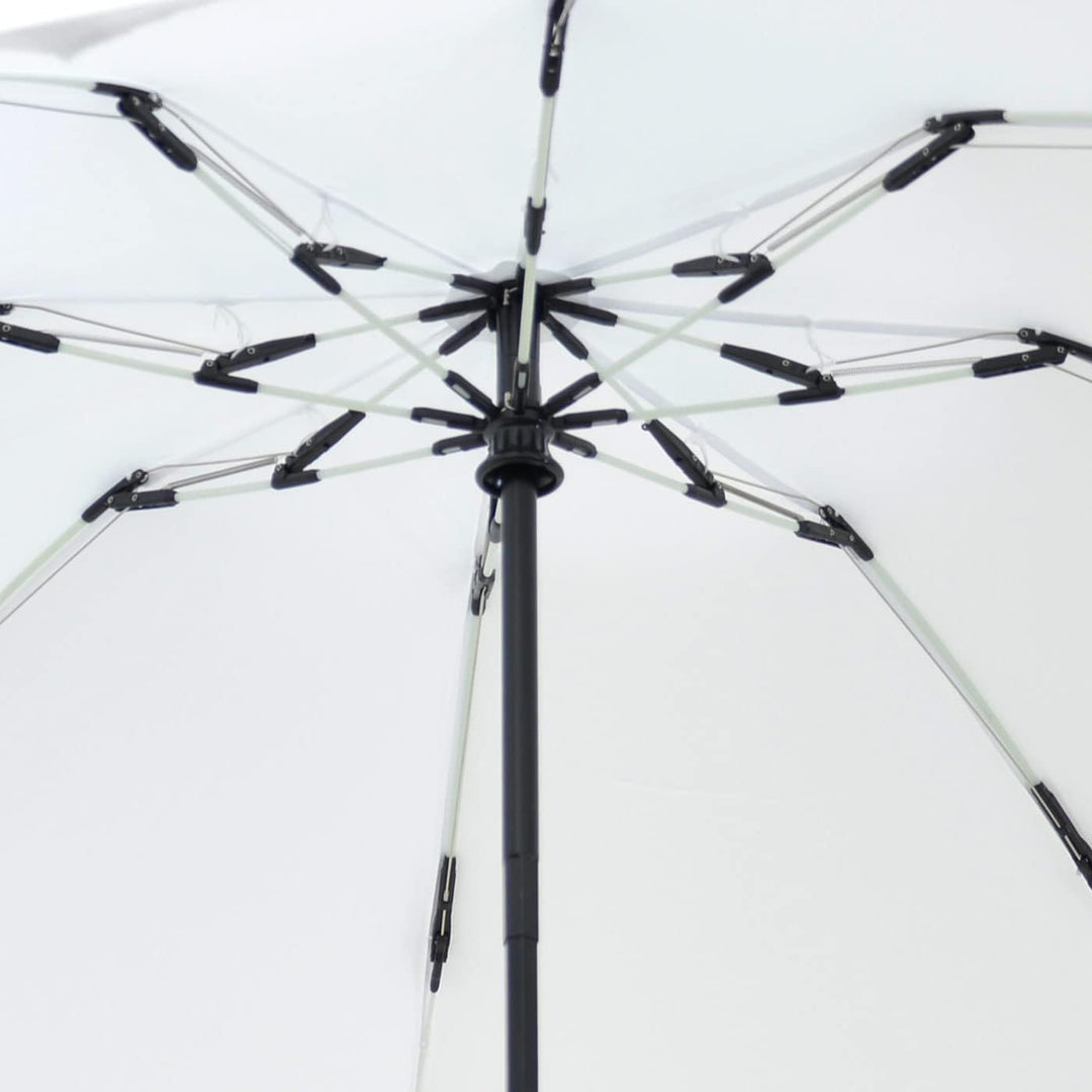 iX-brella Reverse umgekehrt öffnender Fiberglas-Taschenschirm mit farbigen Speichen - weiss, Weiss