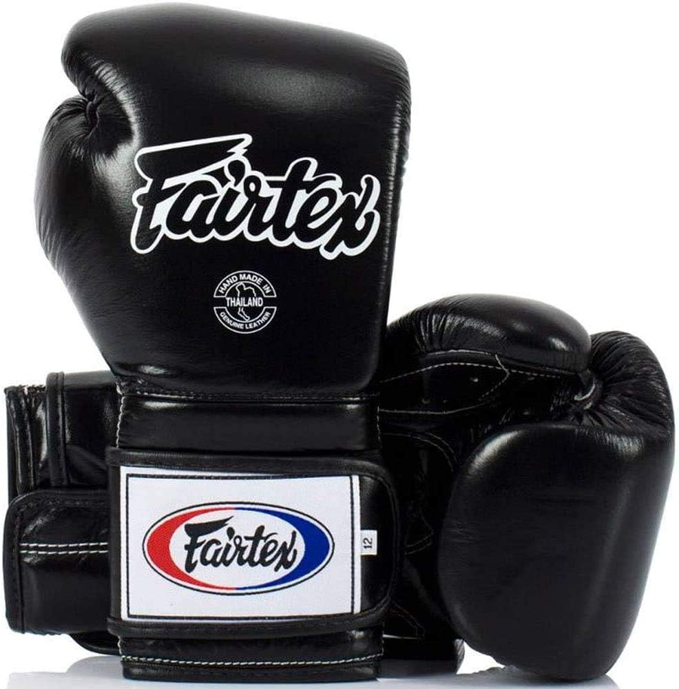 Fairtex Heavy Hitter's Boxhandschuh - Mexican Style (BGV9) Schwarz 12 Unzen, Schwarz 12 Unzen