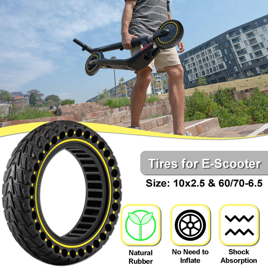 BABEJIA 1PCS E Scooter Reifen 60/75-6.5, Vollgummireifen 10x2.50-6.5 e Scooter G30, E Scooter Reifen