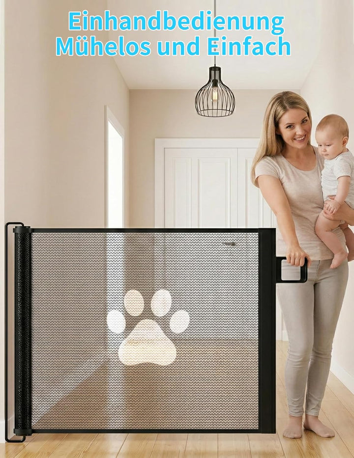 Treppenschutzgitter Ausziehbar für Babys, 0-130cm Treppenschutzgitter Türschutzgitter Ausziehbar Gee