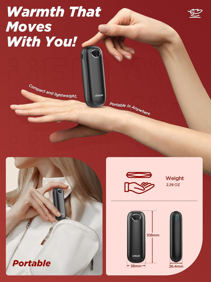 Handwärmer Elektrisch 10000mAh 2er-Pack [Weihnachts-Geschenksbox] Wiederverwendbarer Handwärmer USB