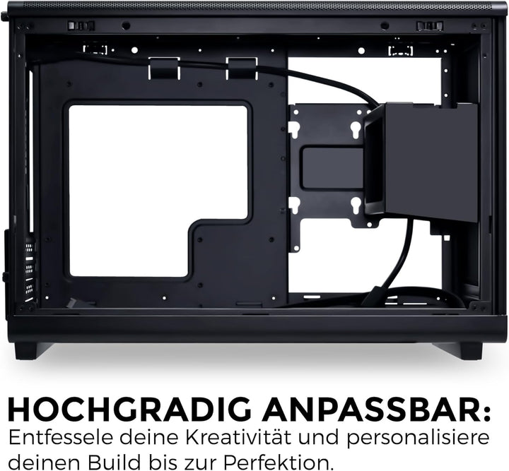 Lian Li DAN Cases A3-mATX PC-Gehäuse, anpassbares Layout, 415 mm GPU-Freiraum, unterstützt bis zu 36