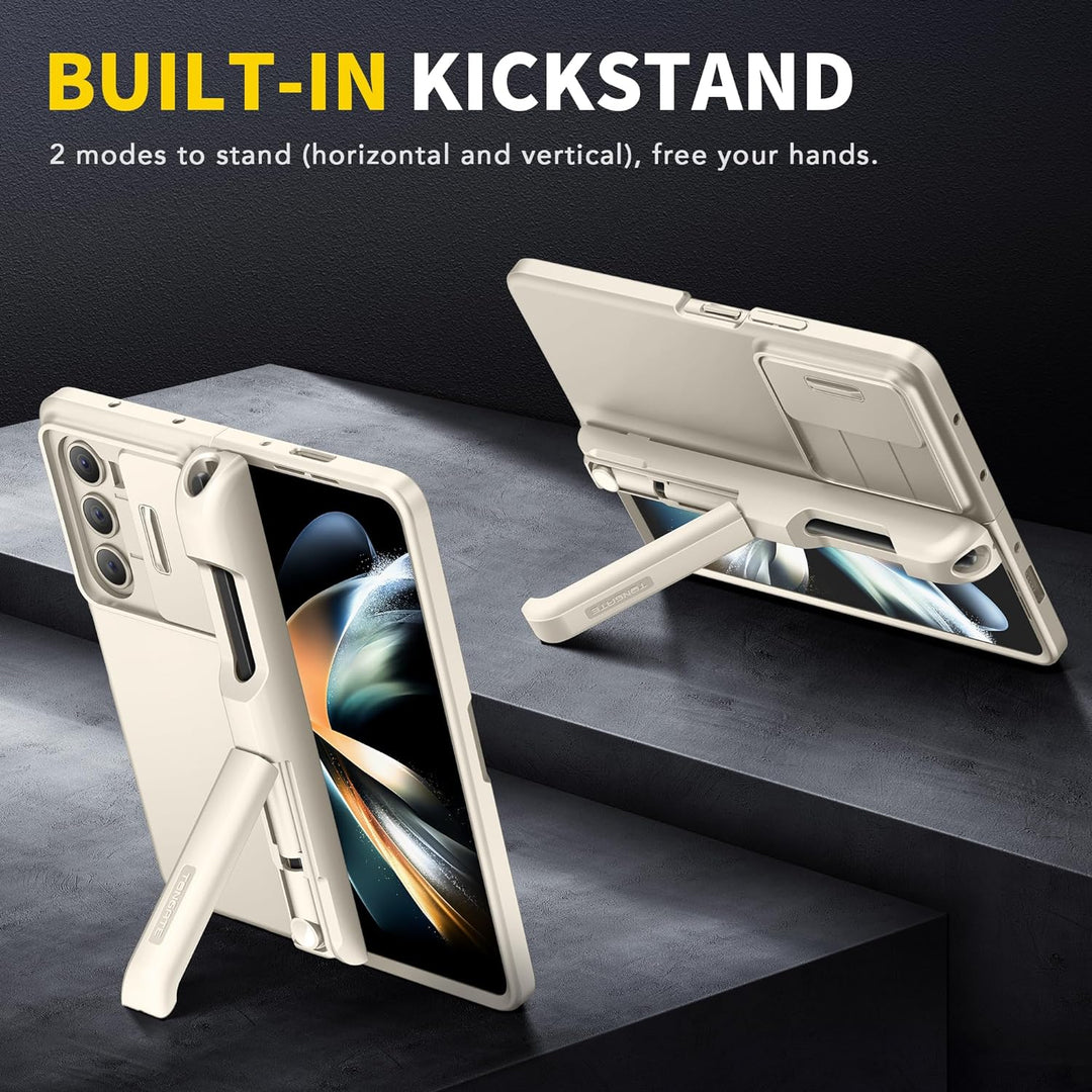 Tongate für Z Fold 5 Hülle, Z Fold5 S Stift Halter Hülle mit Scharnierschutz, Eingebauter Displaysch