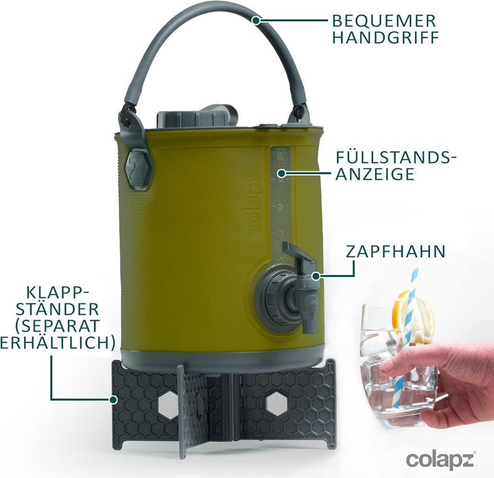 Colapz 2-in-1 Faltbarer Wasserkanister mit Hahn – BPA-freier Trinkwasserbehälter & Falteimer für Cam