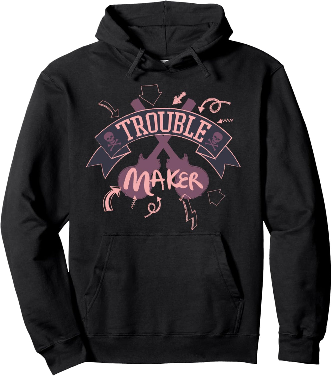 Trouble Maker Doodle Musikstar Skull Rock'n'Roll-Gitarre Pullover Hoodie