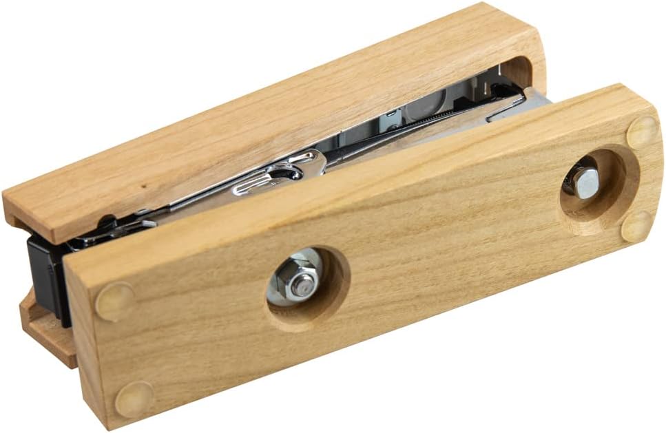 Hefter Tacker aus Holz Kirschholz Edelstahl nachfüllbar für Büro 2–30 Blatt Kapazität