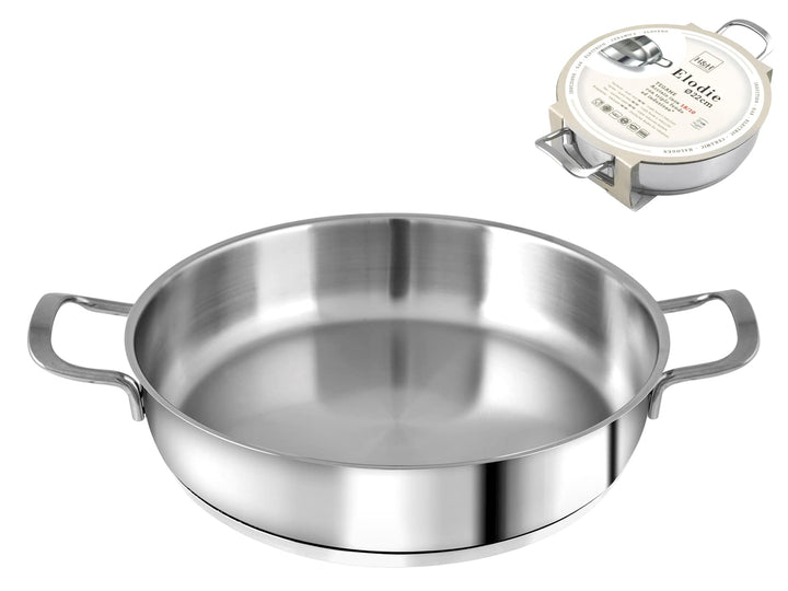 H&H Elodie Bratpfanne mit Induktionsboden, 2 Griffe, Edelstahl, 22 cm