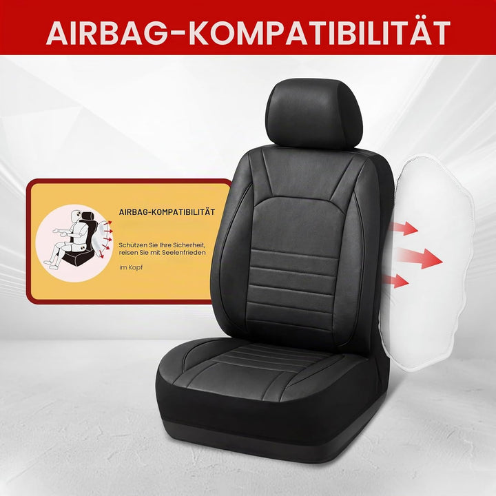 AUTOYOUTH Universal Vordersitzbezüge, wasserdicht, PU-Leder, Schwarz, Airbag-kompatibel, Paar, für S