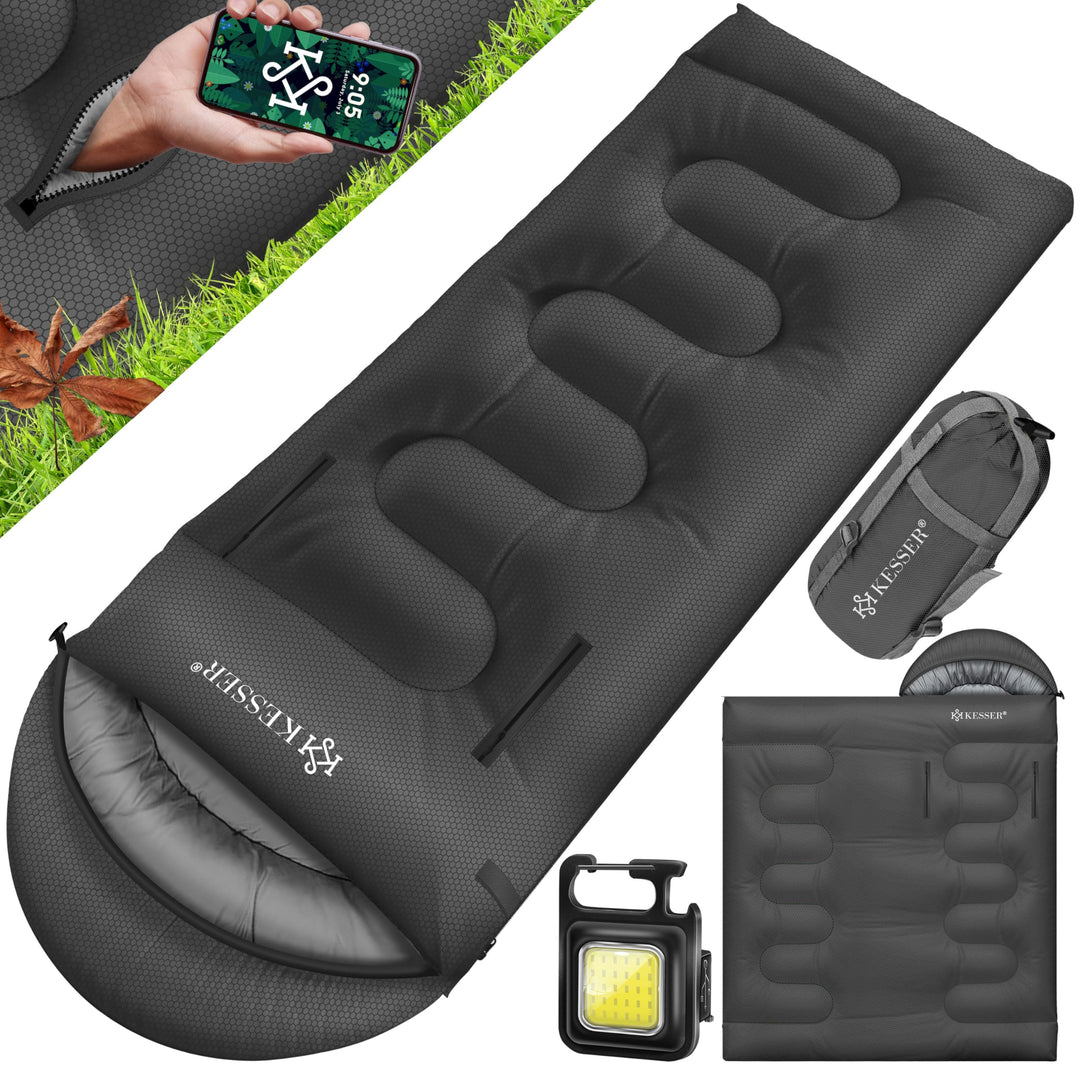 KESSER® Schlafsack Outdoor | Deckenschlafsack 3-4 Jahreszeiten | Camping-Sleeping-Bag für Erwachsene