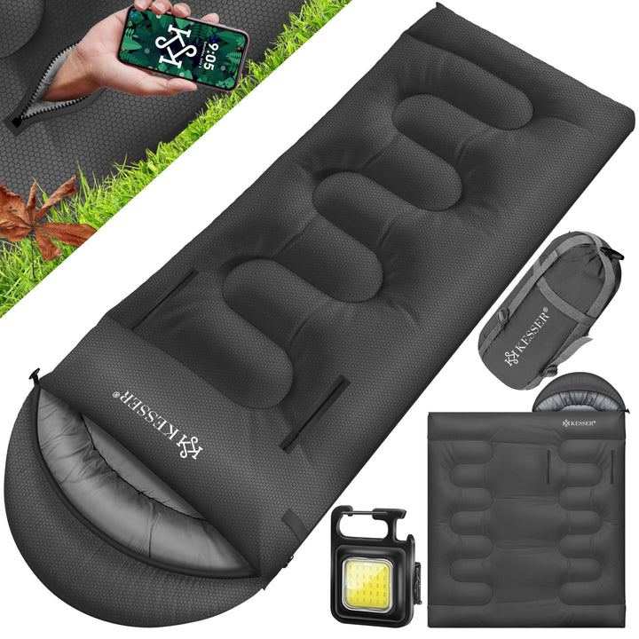 KESSER® Schlafsack Outdoor | Deckenschlafsack 3-4 Jahreszeiten | Camping-Sleeping-Bag für Erwachsene