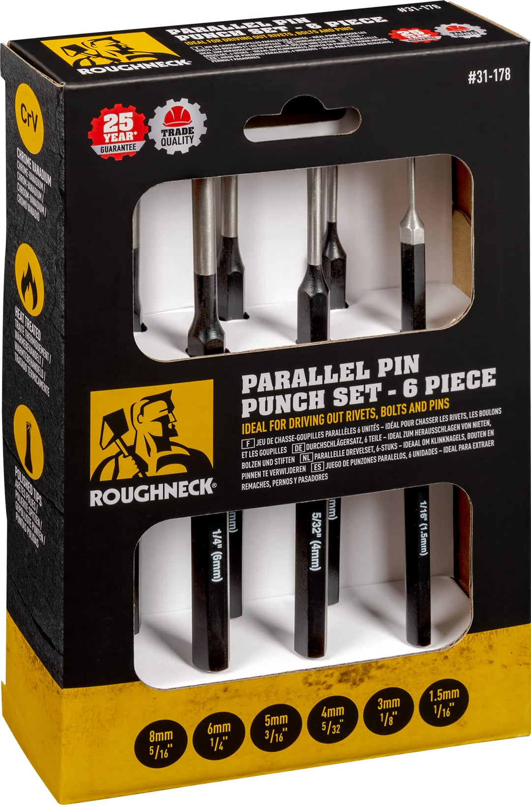 Roughneck ROU31178 Splinttreiber, 6 Stück im Set 1 Multi, 1 Multi