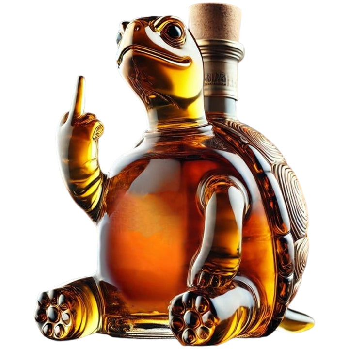 Whisky -Dekanter, 350 ml Turtle Wine Decanter zeigt seinen Mittelfinger, 5.1x5.1x7.1 Transparentes G