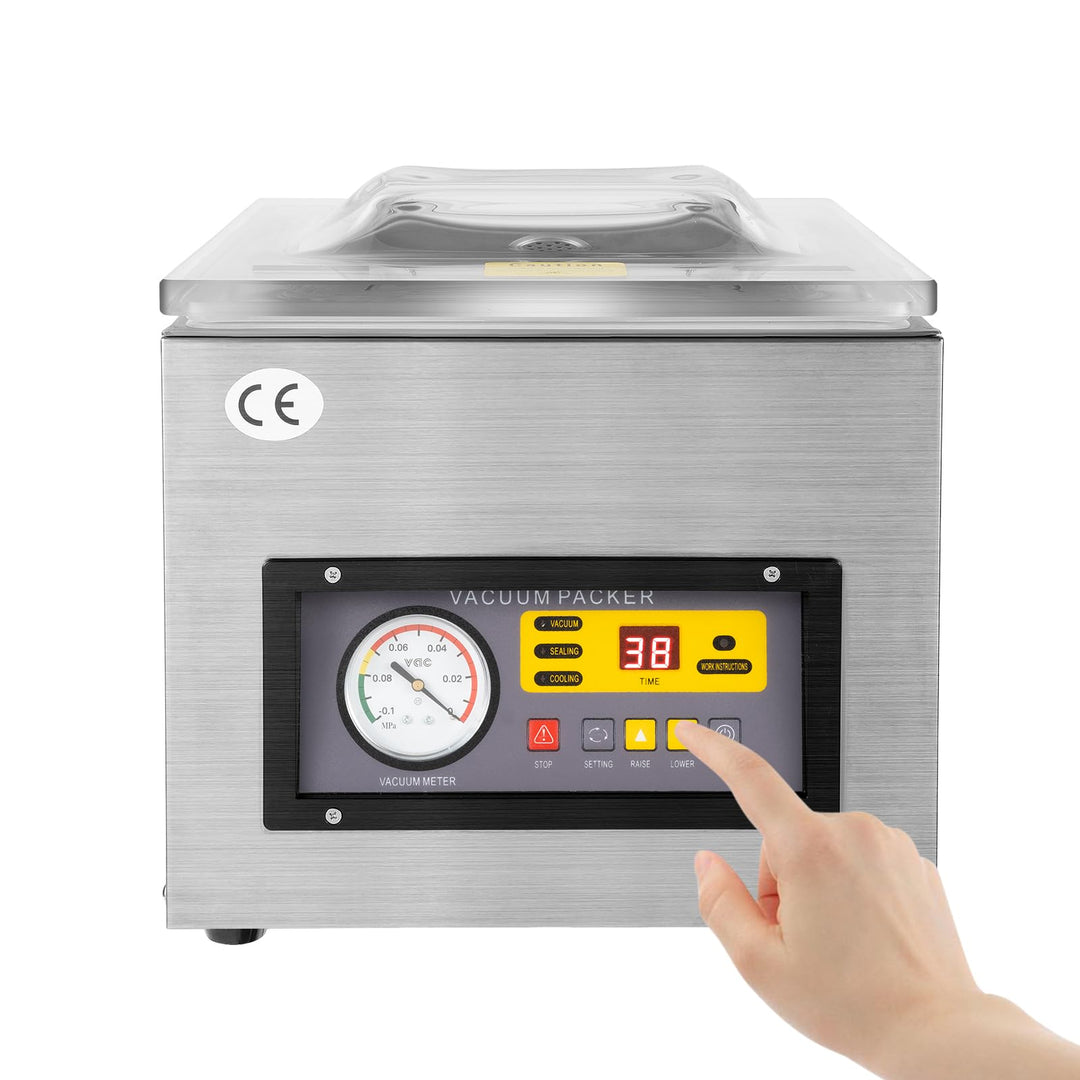 SHZICMY Vakuumierer Vakuummaschine 220V DZ-260 Folienschweissgerät Automatisch Silber Edelstahl