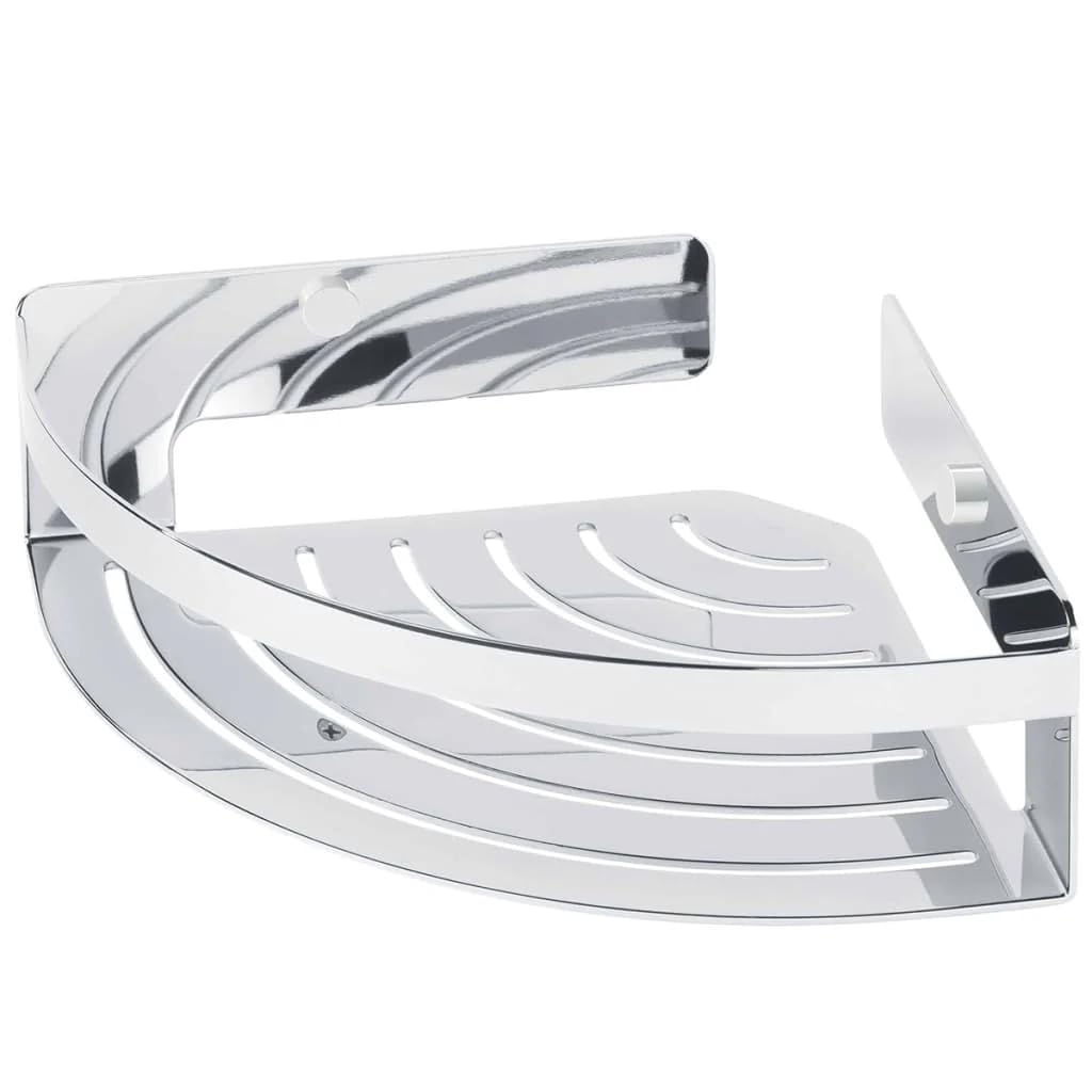 Tiger Caddy Duschkorb, Eckversion gross, Duschablage aus verchromten Edelstahl Chrom Gross, Chrom Gr