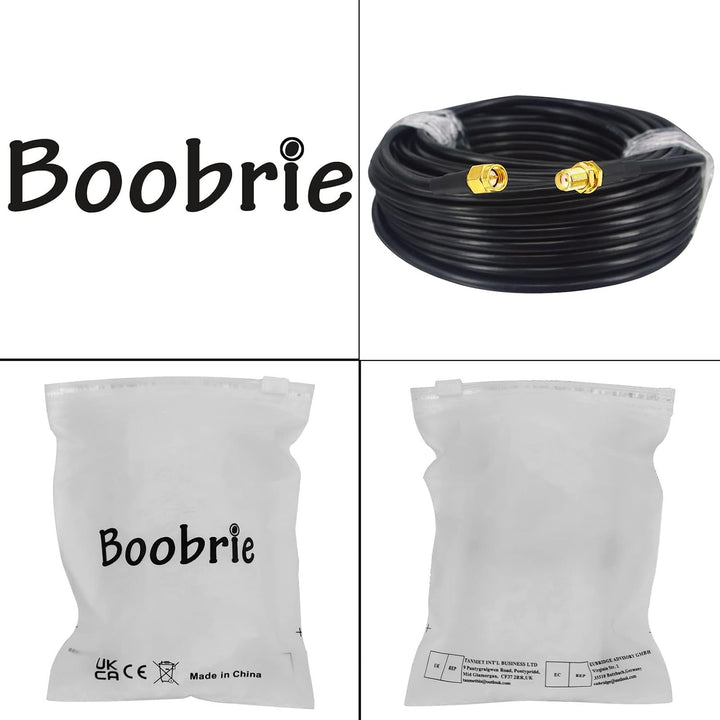 BOOBRIE SMA-Kabel RG58/U SMA-Stecker auf SMA-Femelle, 50 Ohm, Verlängerungskabel für WiFi-Router, 3G