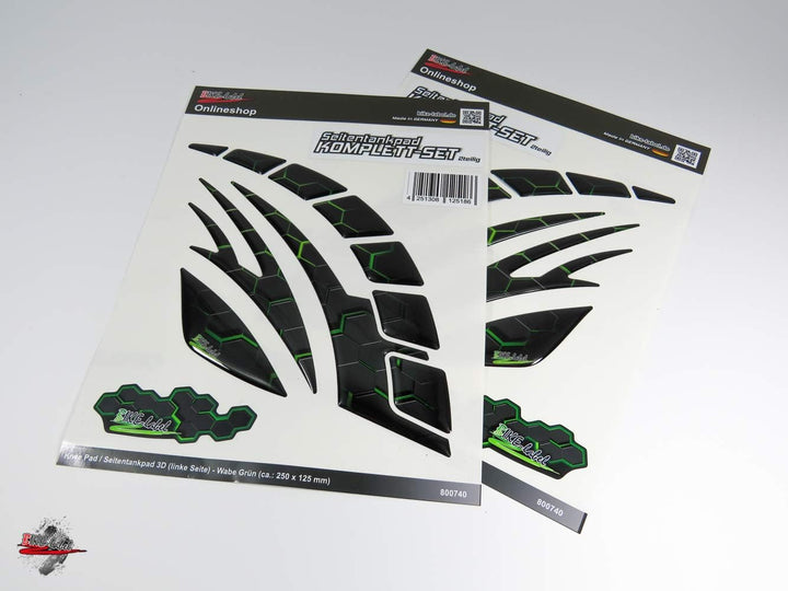 BIKE-label Tankpad Seitentank Motorrad Aufkleber Grün kompatibel für Kawasaki 800740