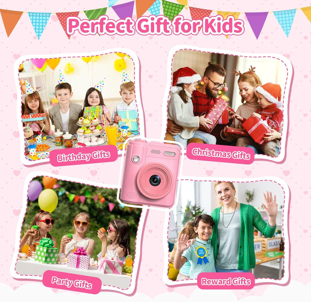 Gofunly Sofortbildkamera Kinder, 1080P HD Kinderkamera Sofortbildkamera mit 32GB Karte & DruckerPapi