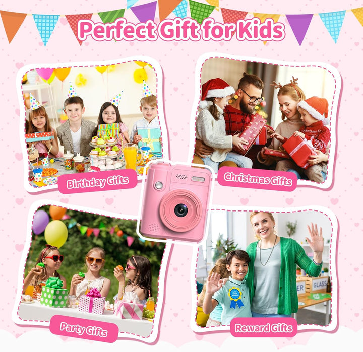 Gofunly Sofortbildkamera Kinder, 1080P HD Kinderkamera Sofortbildkamera mit 32GB Karte & DruckerPapi