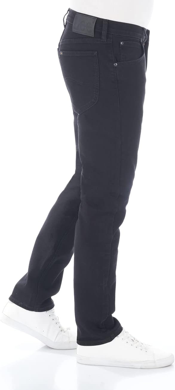 Lee Herren Jeans Regular Fit Daren Zip Fly Hose Straight Jeanshose Baumwolle Denim Stretch Blue Schw