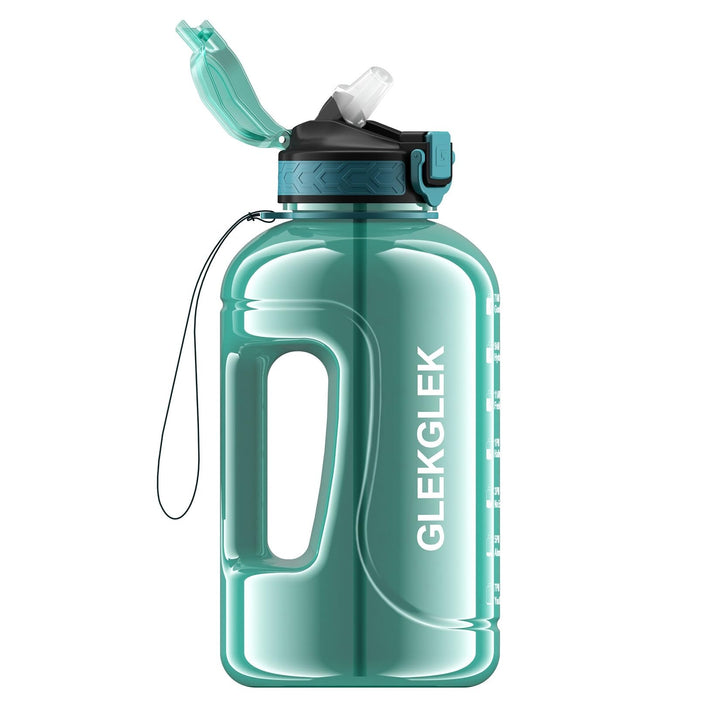 2 Liter Trinkflasche, BPA Frei, Trinkflasche Gym mit Zeitmarkierung, für Fitnessstudio, Büro, Outdoo