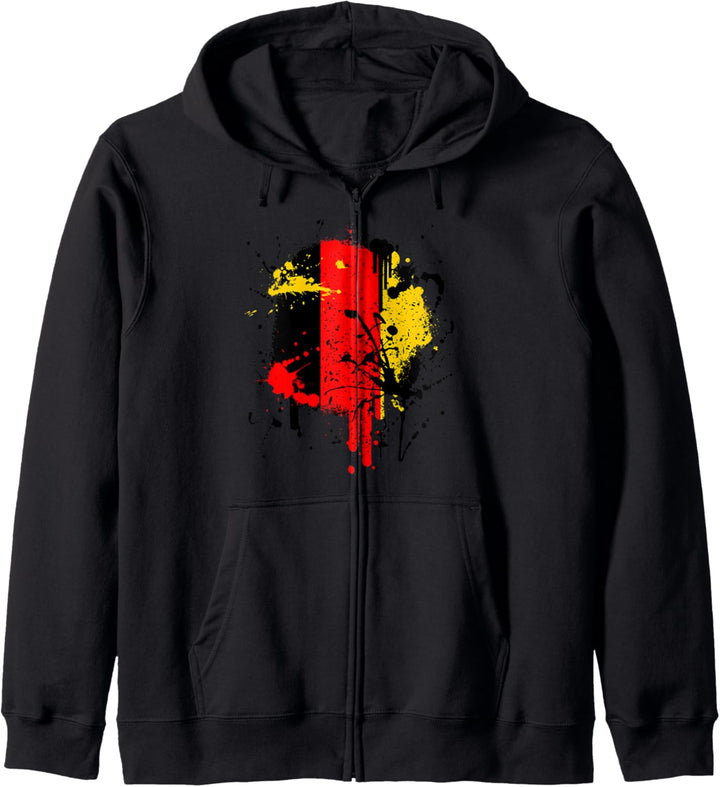 Paintsplash Deutsches Flaggenhemd | Fahne Deutschland Kapuzenjacke