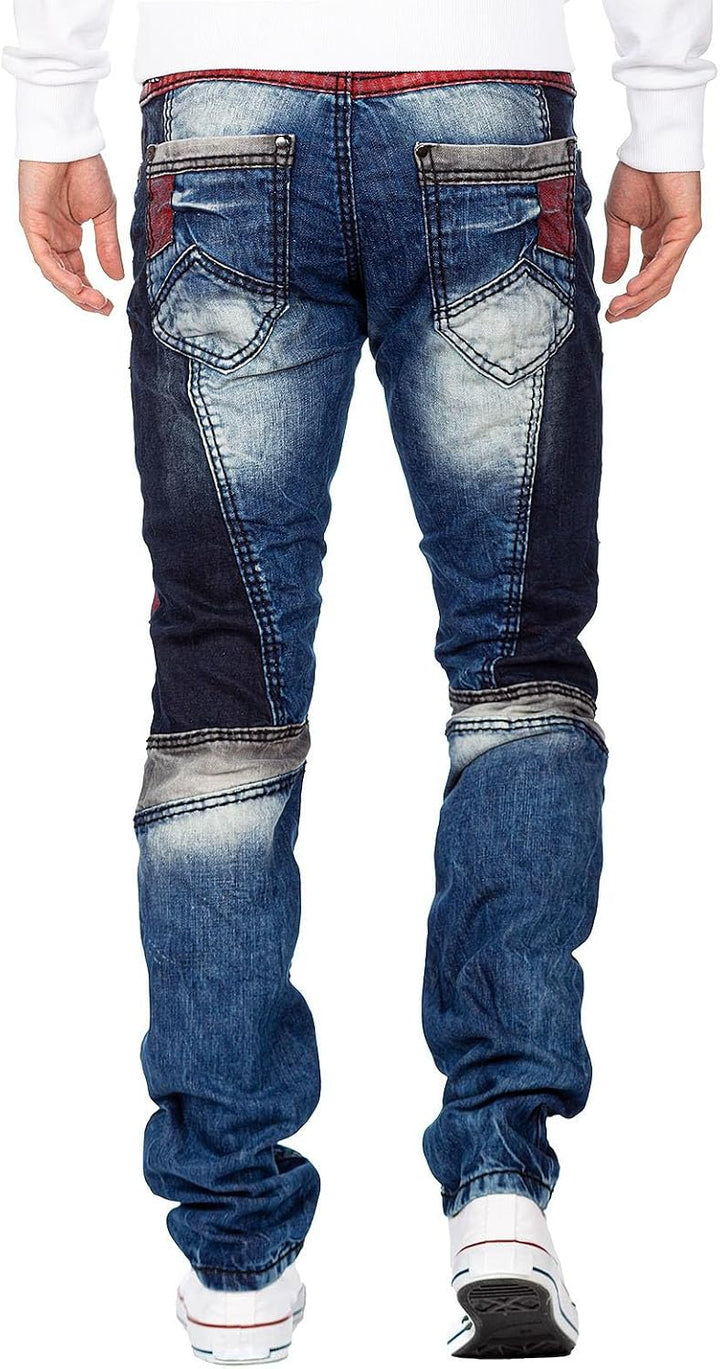 Cipo &amp; Baxx Herren Jeans – Stylische Denim-Mode mit einzigartigem Design | hohem markanten Details |