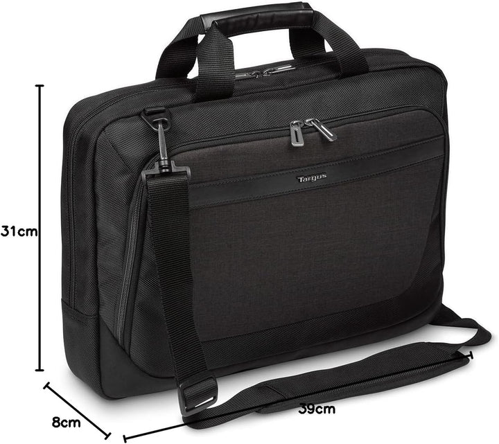 Targus TBT913EU CitySmart 12, 12.5, 13, 13.3, 14" Slimline Topload Notebooktasche – Schwarz/Grau, 14