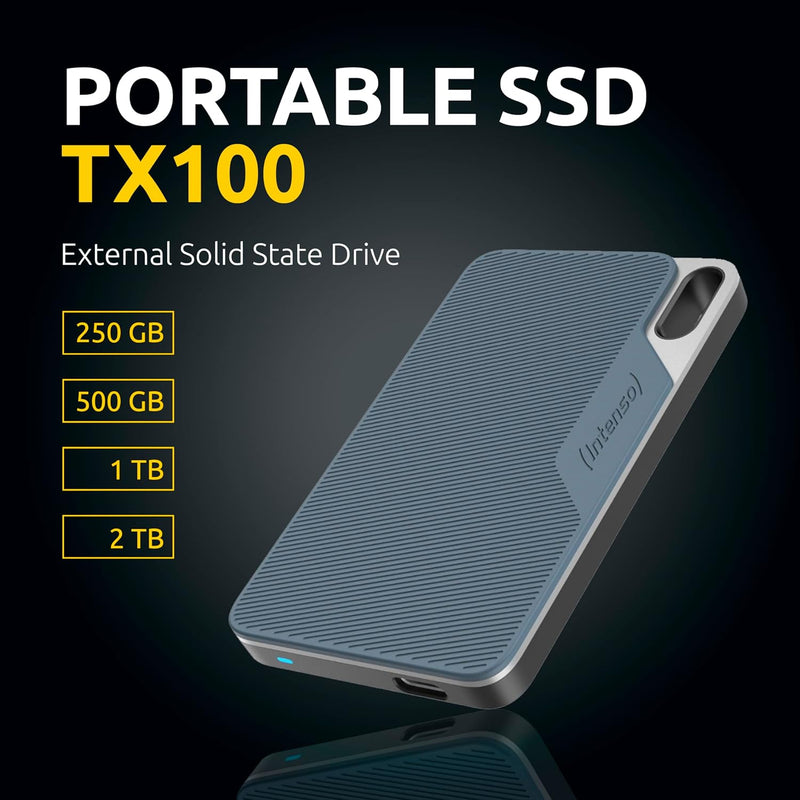 Intenso Externe SSD TX100, 500 GB Portable Solid State Drive, Super Speed USB 3.2 Gen 1x1 (5 Gbit/s)