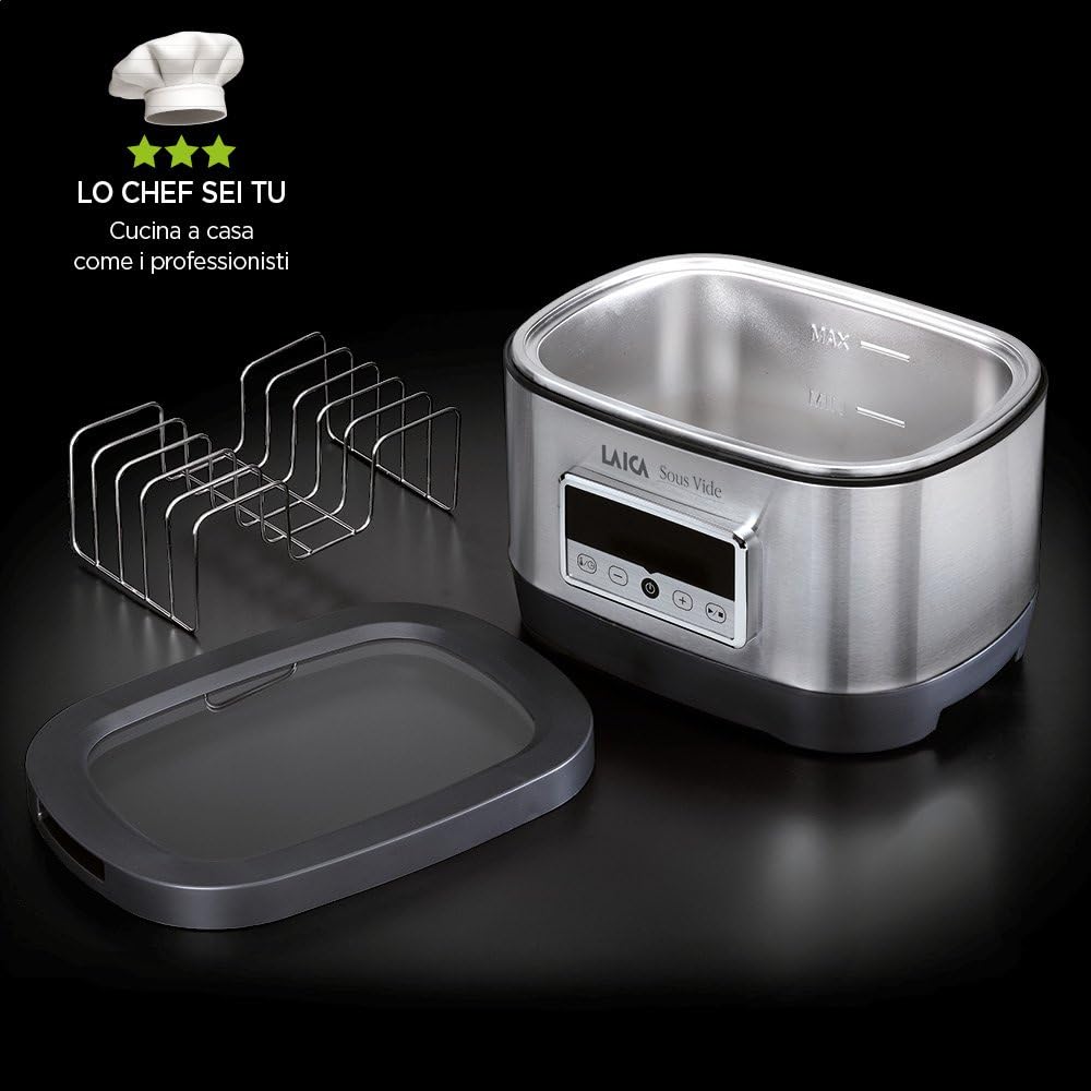 LAICA SVC200 Sous Vide Garer mit Vakuumierbeutel im Wasserbad, 700 Watt