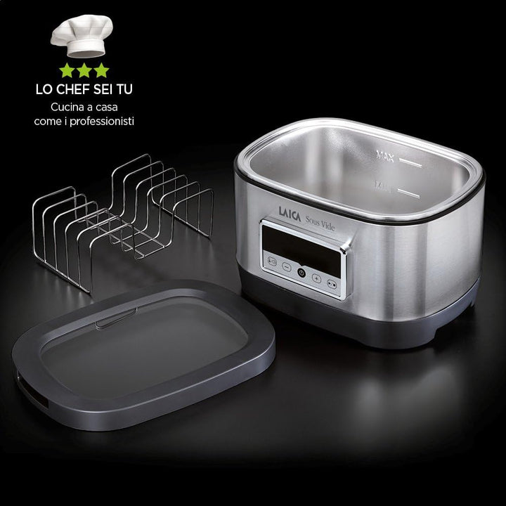 LAICA SVC200 Sous Vide Garer mit Vakuumierbeutel im Wasserbad, 700 Watt