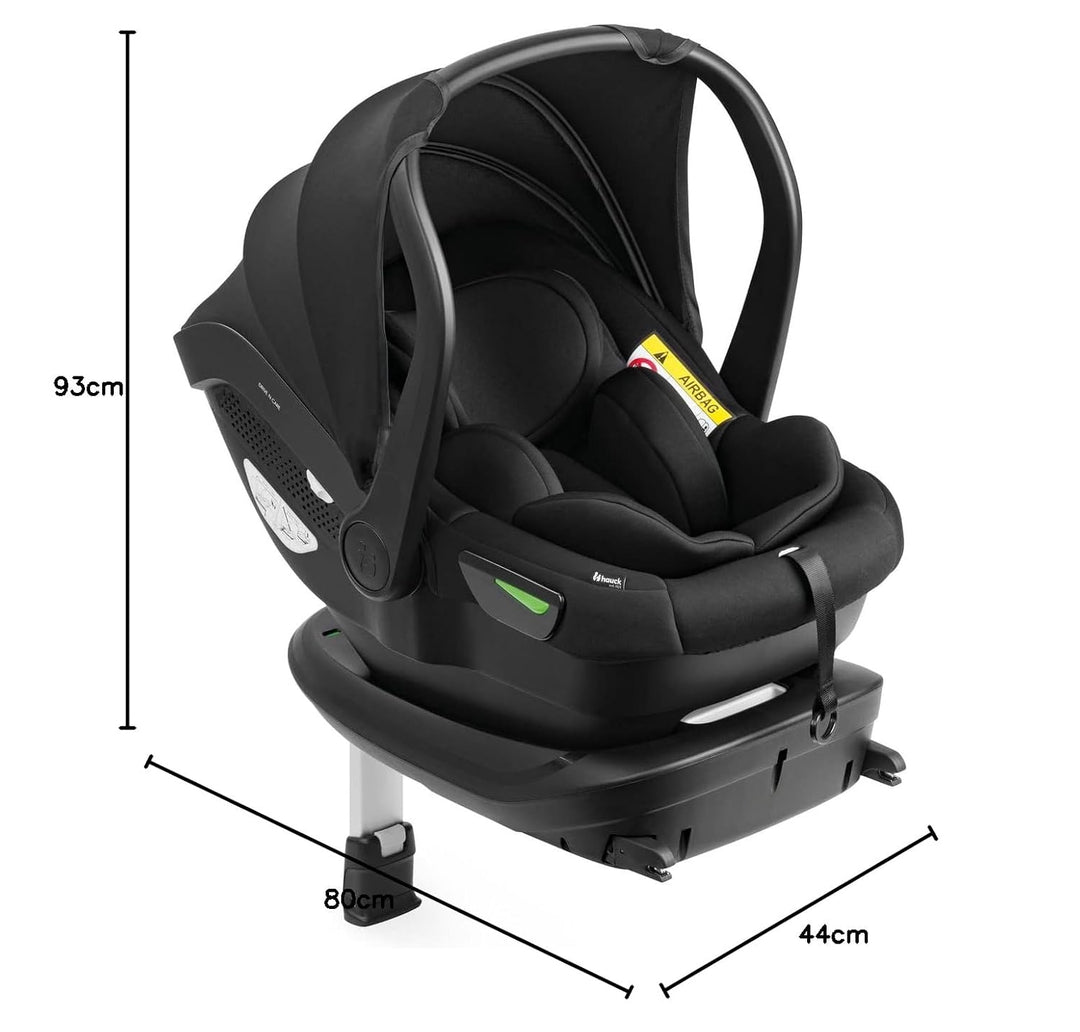hauck Drive N Care Set, Schwarz - i-Size Babyschale mit Isofix Basisstation für Babys ab Geburt mit