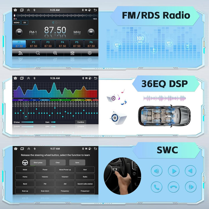 [8Cores 4G+64G] Hikity Autoradio Android 15 Für Ford Transit Tourneo Custom 2013-2019 9Zoll Touch Di