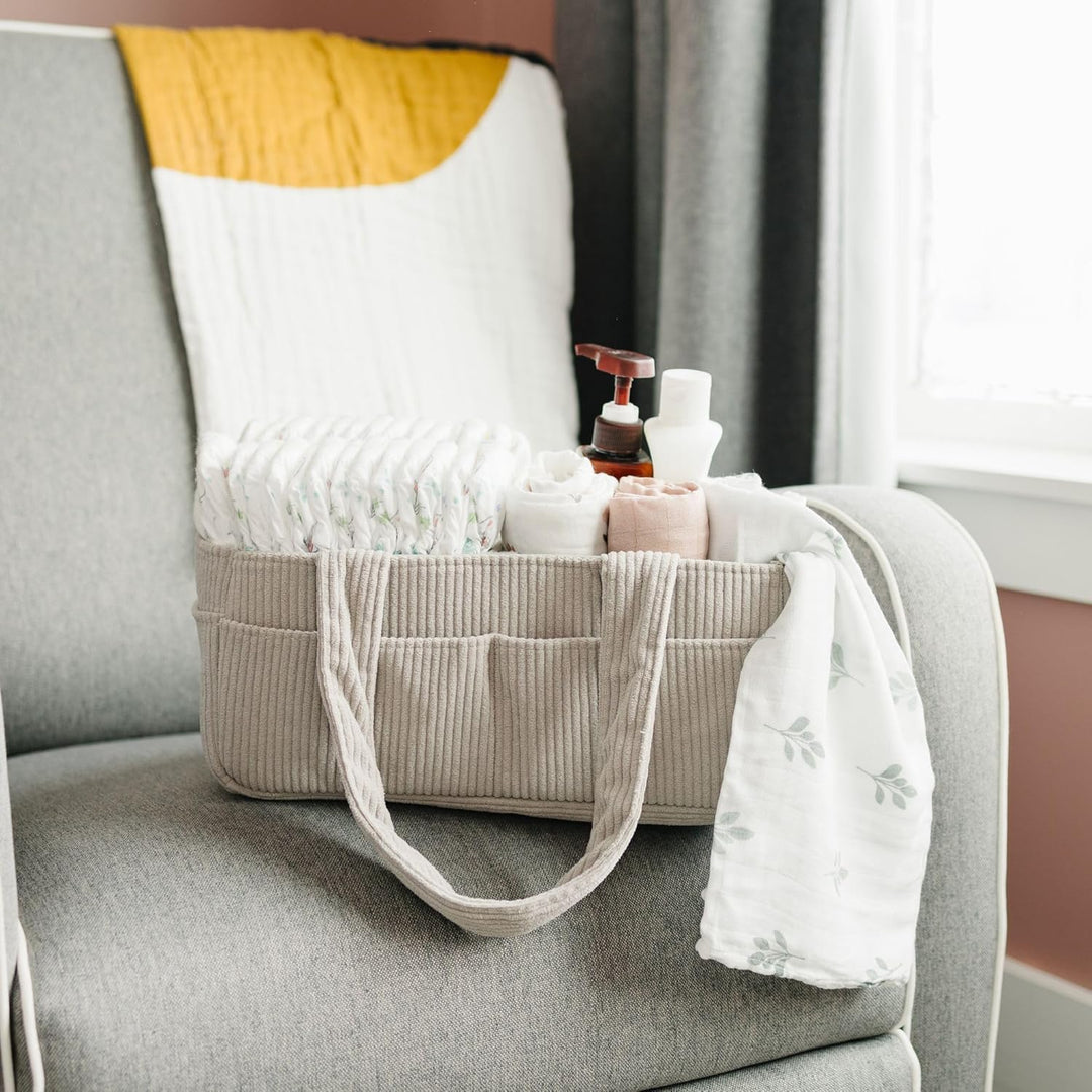 PUTSKA Baby Diaper Caddy Organizer for Changing Table – Stylish Nursery Storage Basket, Newborn Esse