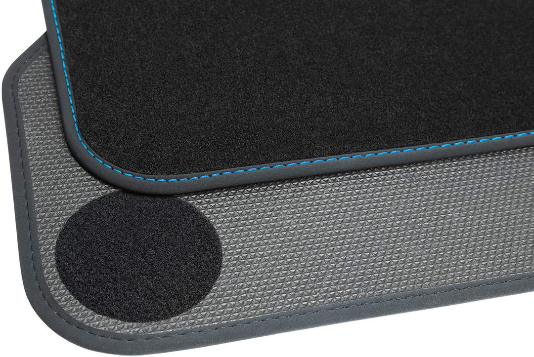 teileplus24 BGF650 Ganzjahres-Fussmatten kompatibel mit BMW i3 I01 2013-2020 Wasserdicht, Naht:Blau,