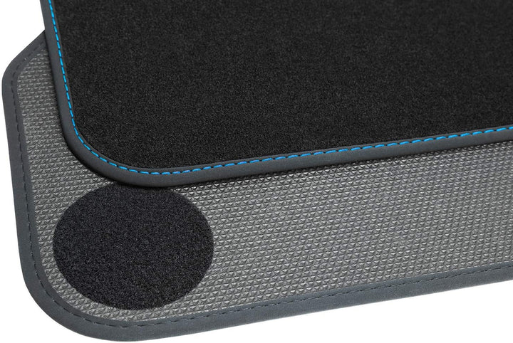 teileplus24 BGF650 Ganzjahres-Fussmatten kompatibel mit BMW i3 I01 2013-2020 Wasserdicht, Naht:Blau,