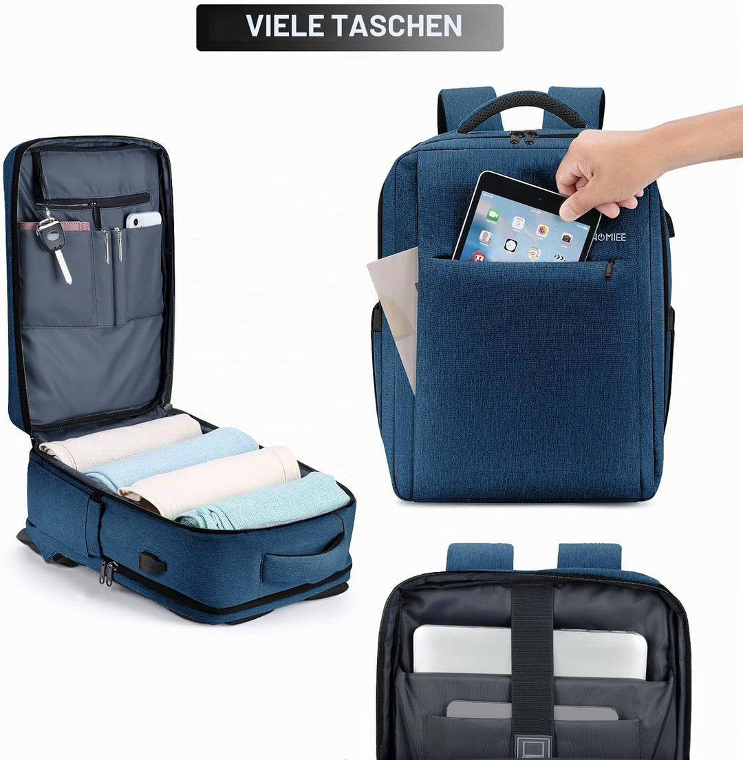 HOMIEE Handgepäck Rucksack Herren, Laptop Rucksack 15,6 Zoll Reiserucksack Travel Backpack Business