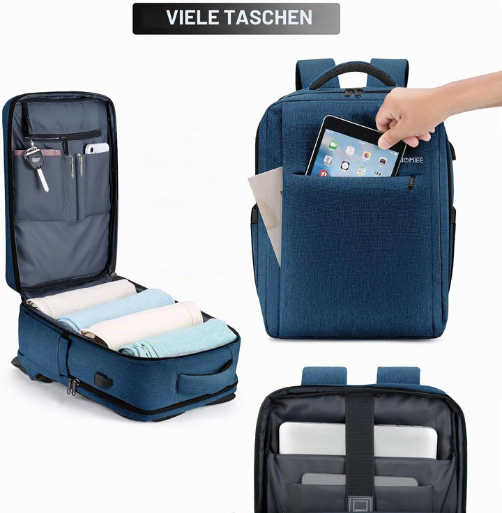 HOMIEE Handgepäck Rucksack Herren, Laptop Rucksack 15,6 Zoll Reiserucksack Travel Backpack Business