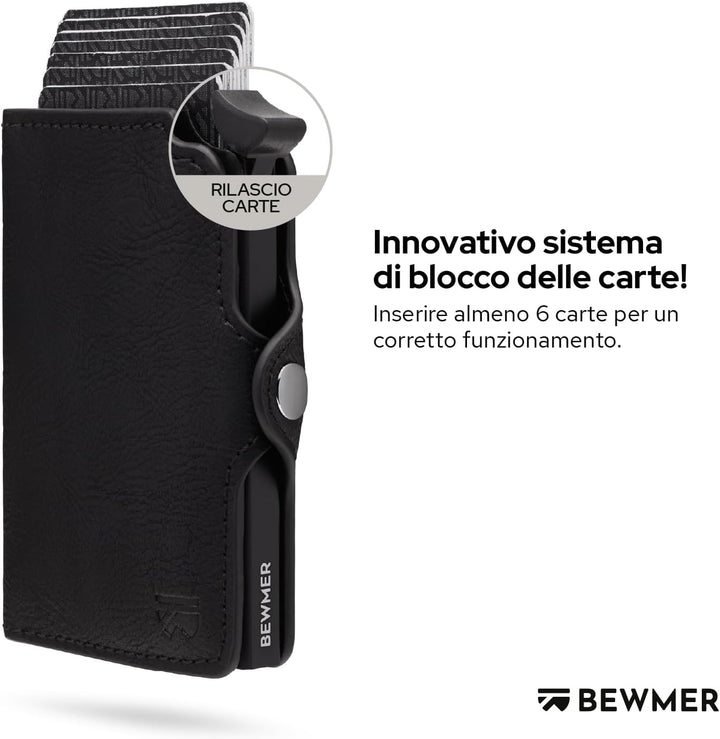 BEWMER 1 Geschütztes Kartenetui | Slim Wallet für Männer und Frauen | Kartenhalter mit RFID-Schutz u