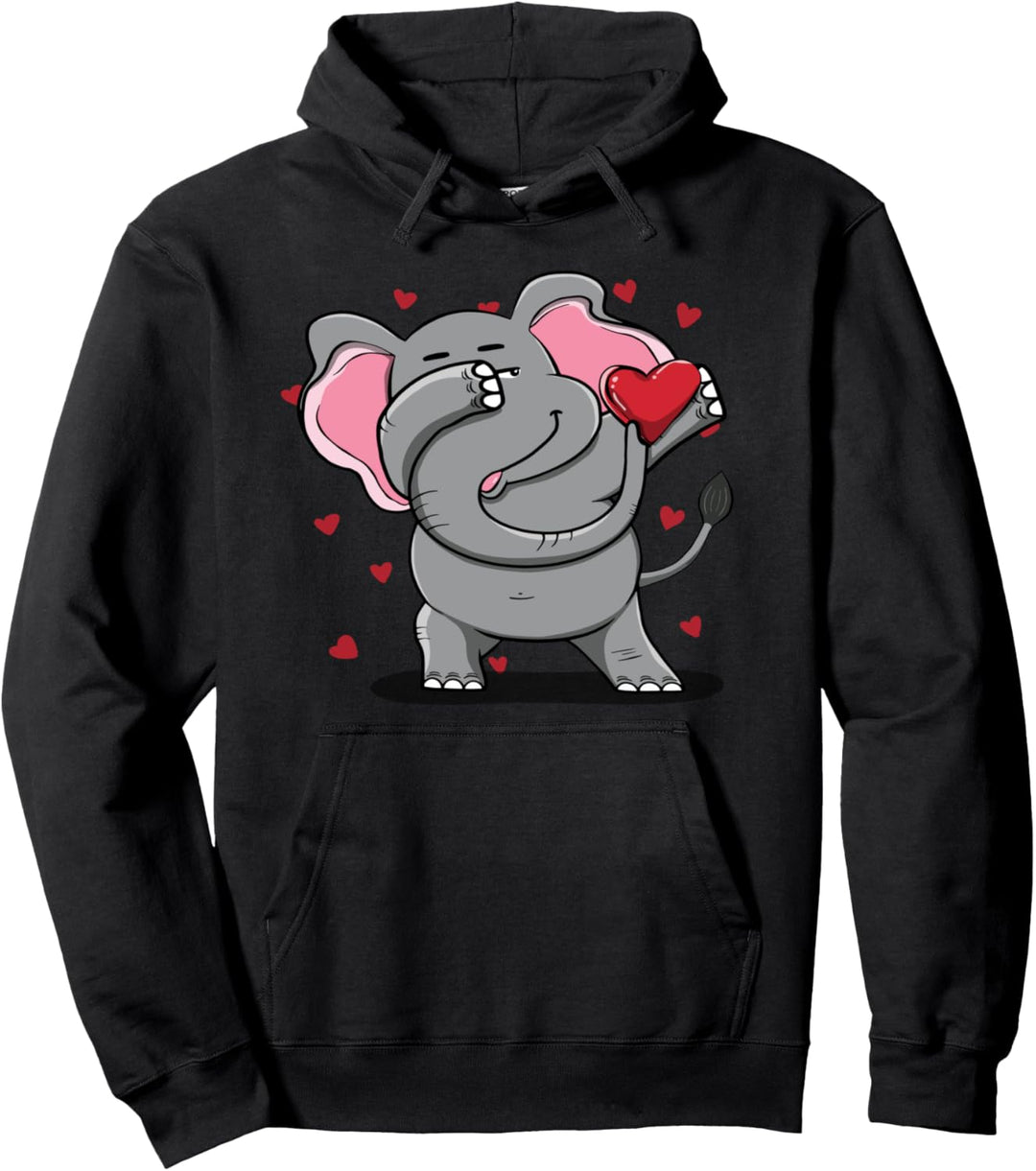 Tupfender Elefant & Herz - Lustige Valentinestag Geschenke Pullover Hoodie