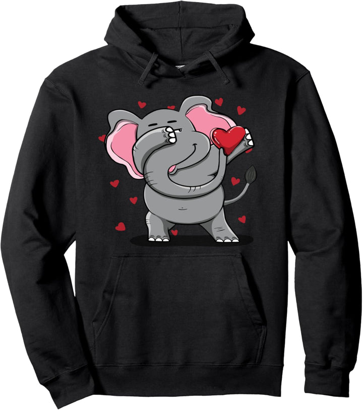 Tupfender Elefant & Herz - Lustige Valentinestag Geschenke Pullover Hoodie