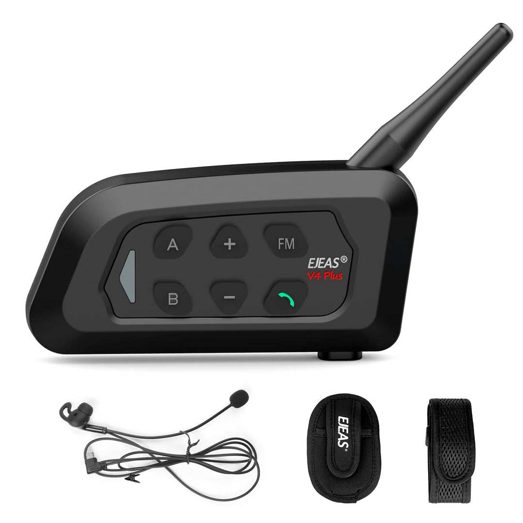 EJEAS V4C Plus Professionelles Fussball-Schiedsrichtersprechgerät, Bluetooth-Headset, 1200 m, 4 Pers