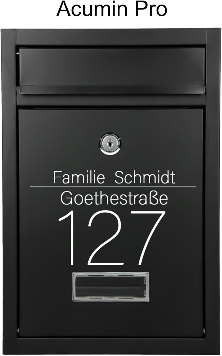 Verda Designer Briefkasten personalisiert 32 x 21,5 x 8,5cm, UV-Farbe, Edelstahl, Postkasten, Wandbr