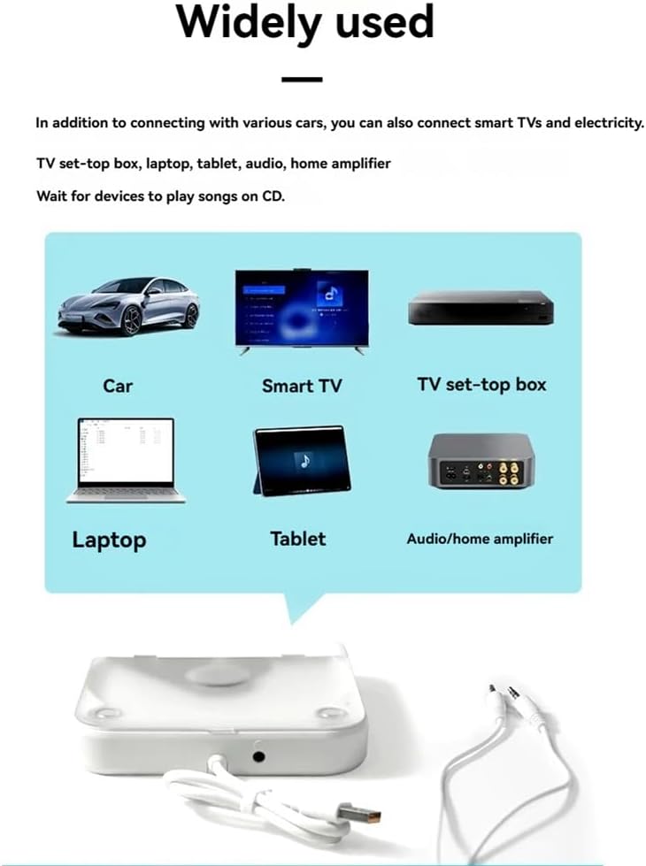 Externer Universal-CD-Player Fürs Auto - Tragbarer CD-Player mit AUX-Kabel, Wird in Den USB-Anschlus