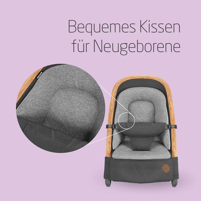 Maxi-Cosi Kori 2-in-1 Babywippe, hochwertige Babyschaukel nutzbar ab der Geburt bis max. 9 kg, natür