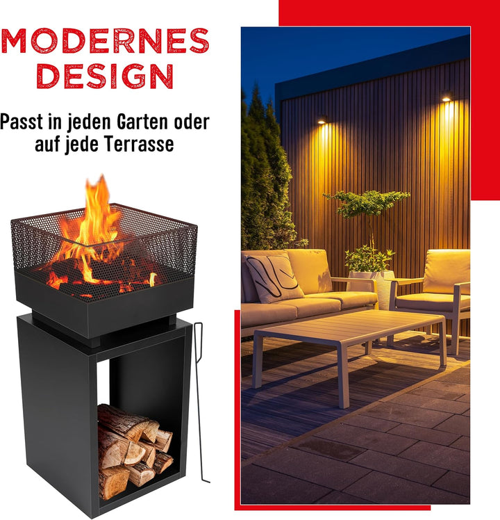BBQ Collection Feuerkorb, Aluminium, Schwarz, One Size