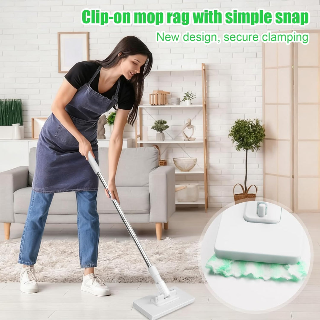 Wischmopp mit Druck-Klemm-System, EIN Knopf zum Wechseln, Automatisches Klemmtuch, Bodenwischer mit